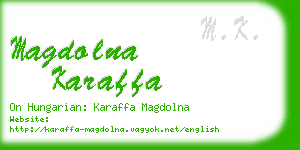 magdolna karaffa business card